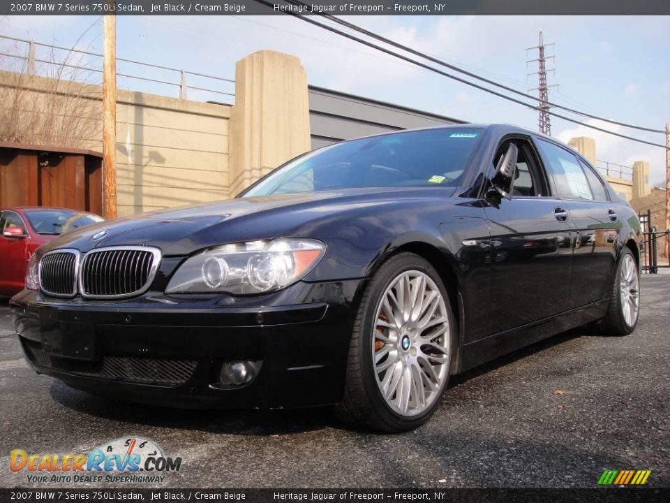 2007 BMW 7 Series 750Li Sedan Jet Black / Cream Beige Photo #1