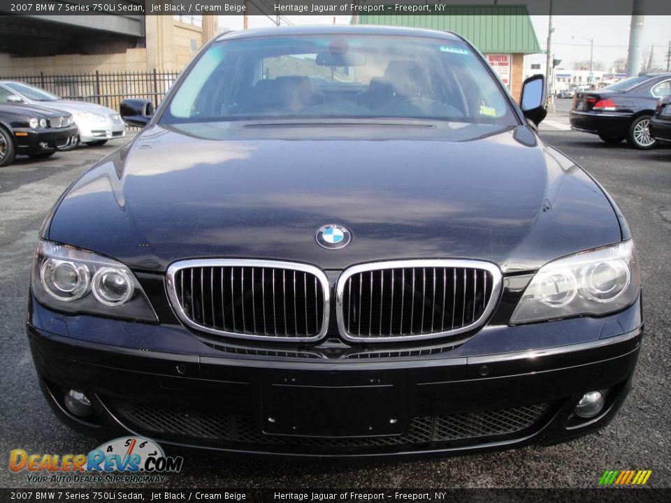 2007 BMW 7 Series 750Li Sedan Jet Black / Cream Beige Photo #2