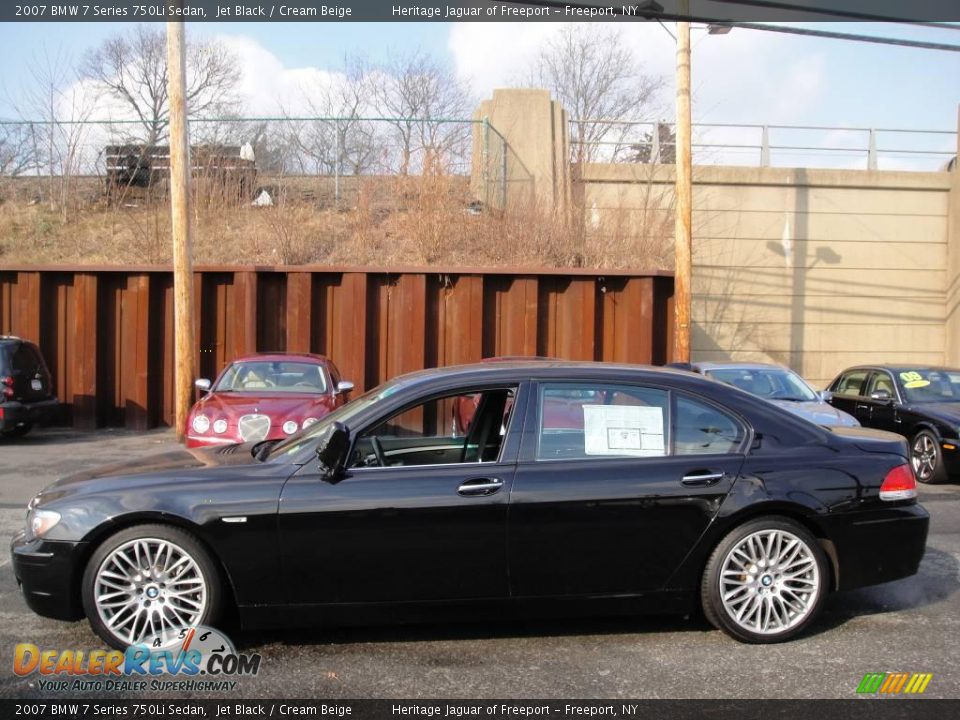 2007 BMW 7 Series 750Li Sedan Jet Black / Cream Beige Photo #3