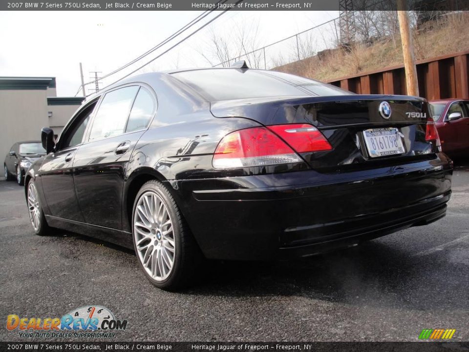 2007 BMW 7 Series 750Li Sedan Jet Black / Cream Beige Photo #4