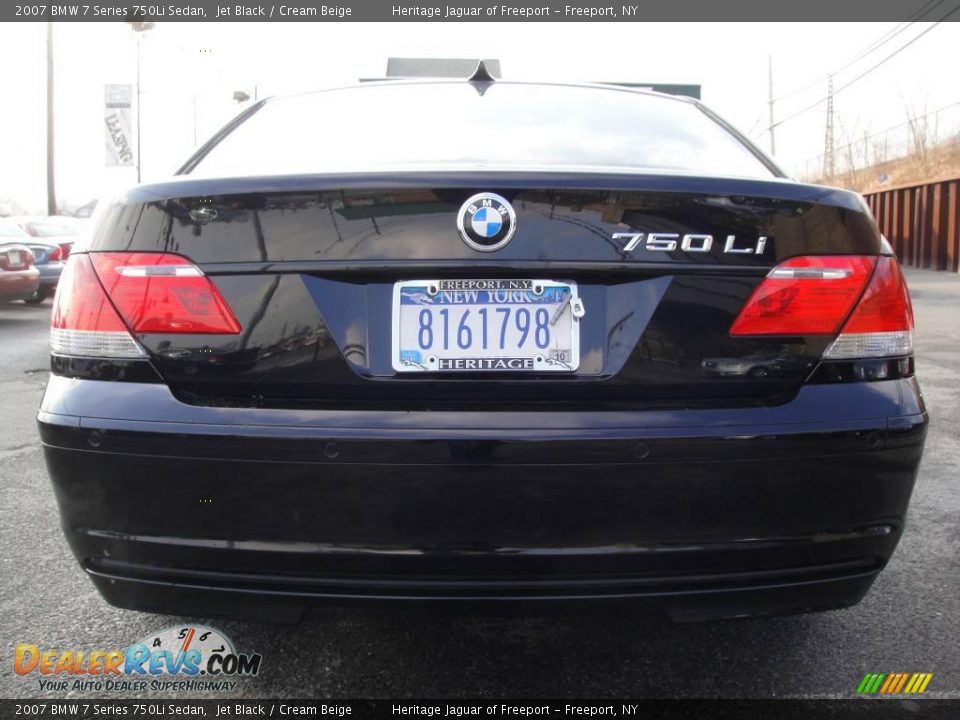 2007 BMW 7 Series 750Li Sedan Jet Black / Cream Beige Photo #5