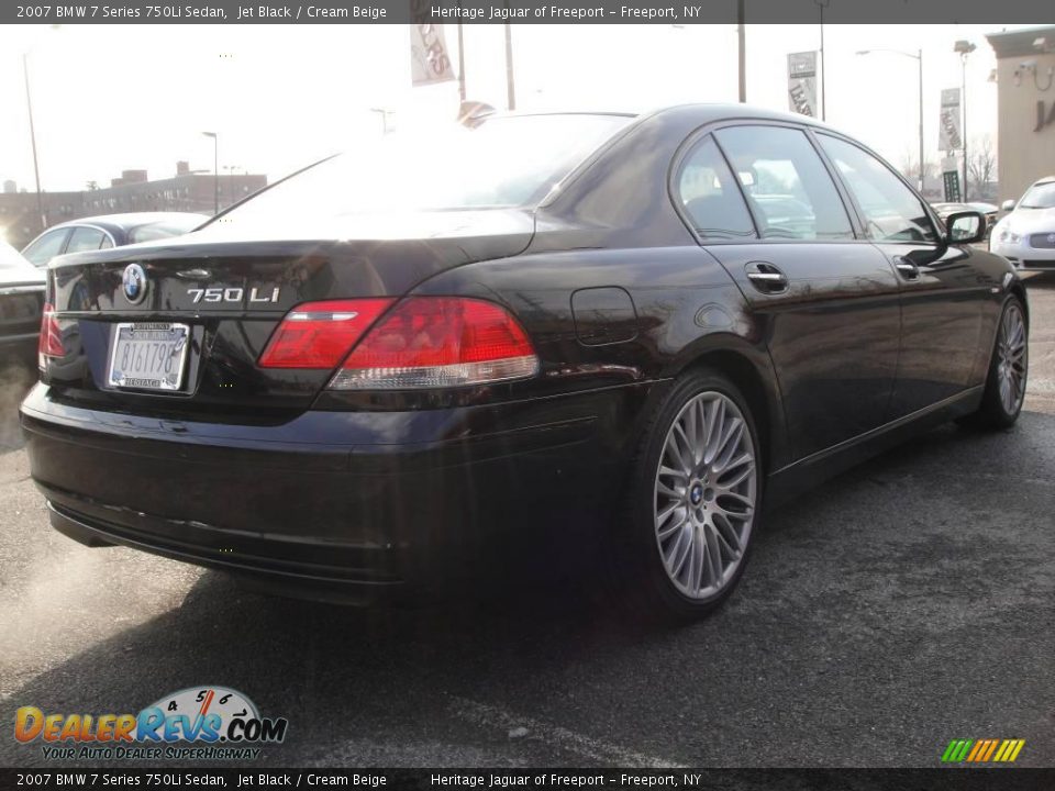 2007 BMW 7 Series 750Li Sedan Jet Black / Cream Beige Photo #6