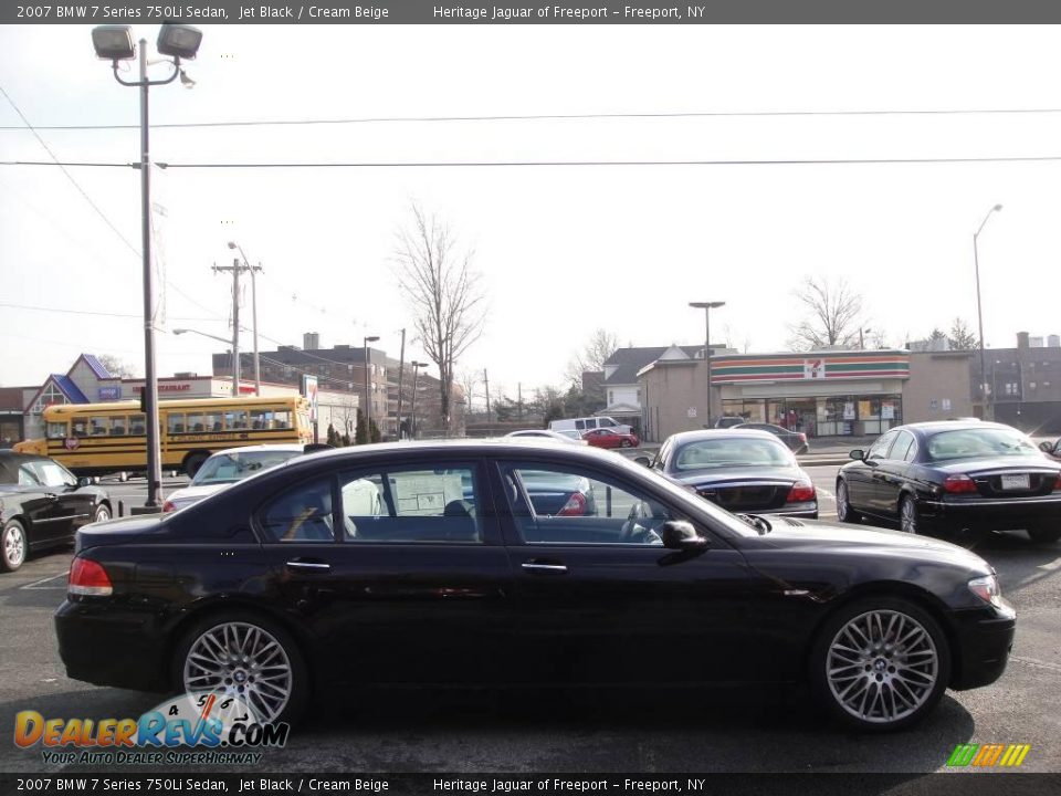 2007 BMW 7 Series 750Li Sedan Jet Black / Cream Beige Photo #7