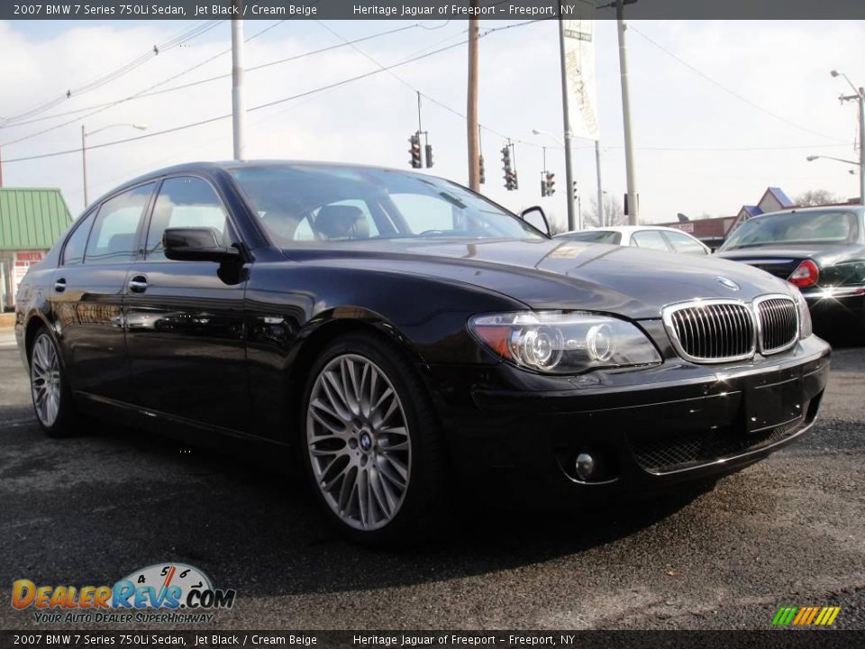 2007 BMW 7 Series 750Li Sedan Jet Black / Cream Beige Photo #8