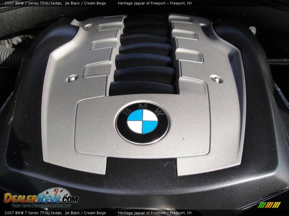2007 BMW 7 Series 750Li Sedan Jet Black / Cream Beige Photo #9