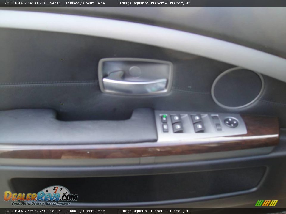 2007 BMW 7 Series 750Li Sedan Jet Black / Cream Beige Photo #10
