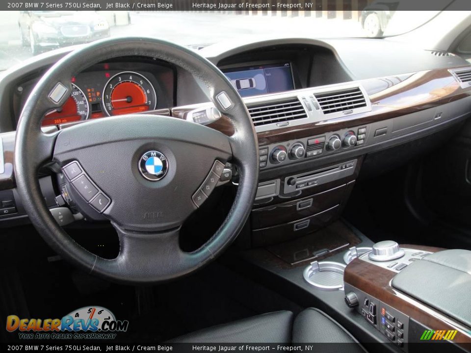2007 BMW 7 Series 750Li Sedan Jet Black / Cream Beige Photo #13
