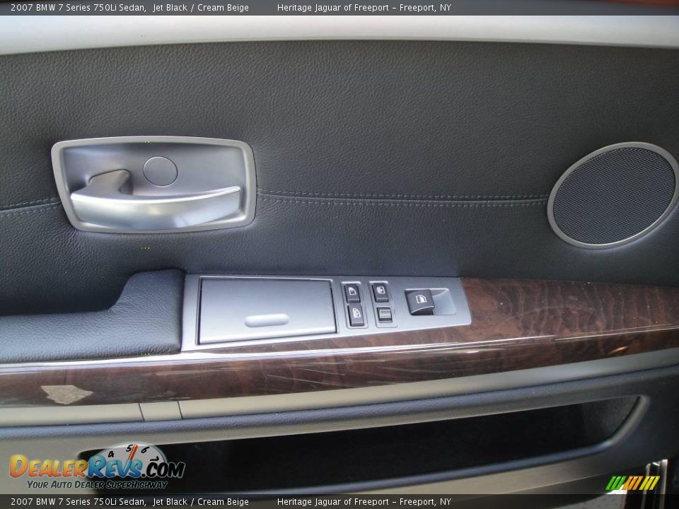 2007 BMW 7 Series 750Li Sedan Jet Black / Cream Beige Photo #14