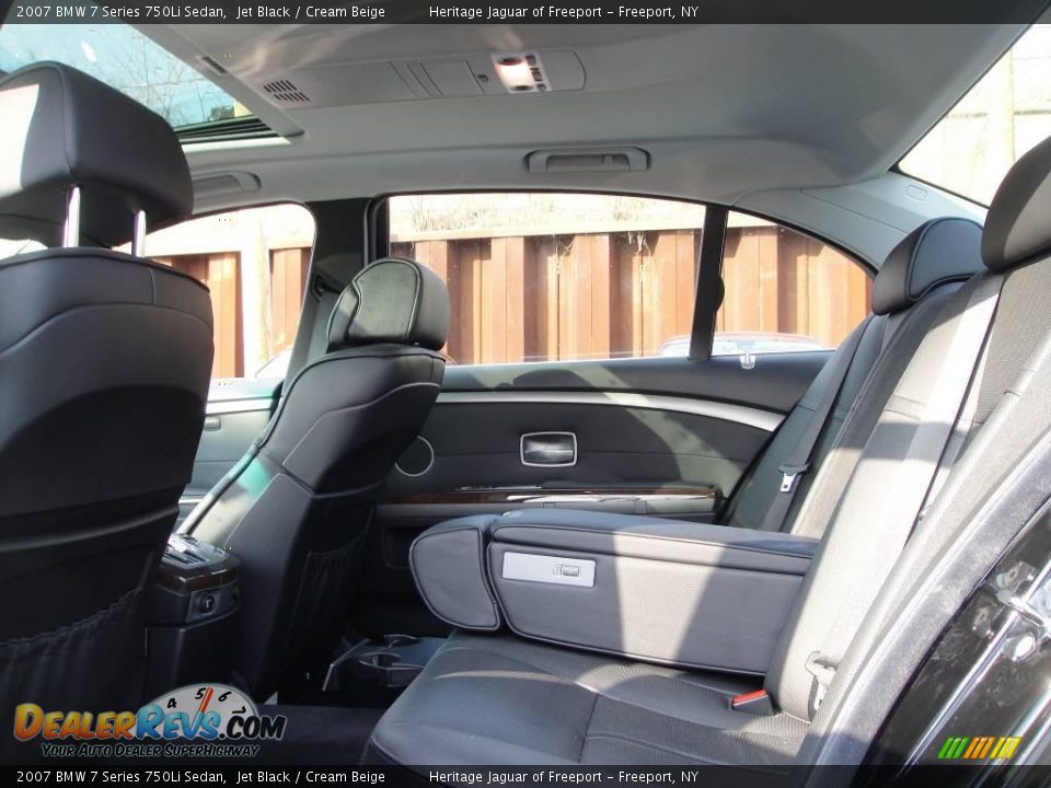 2007 BMW 7 Series 750Li Sedan Jet Black / Cream Beige Photo #16
