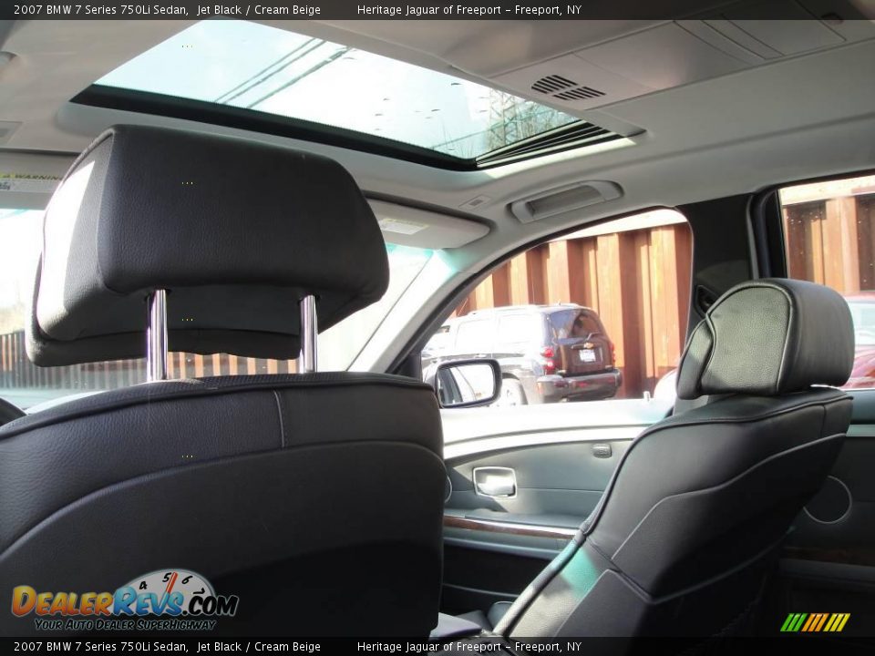 2007 BMW 7 Series 750Li Sedan Jet Black / Cream Beige Photo #17