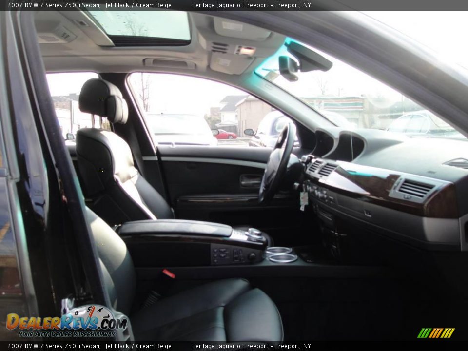 2007 BMW 7 Series 750Li Sedan Jet Black / Cream Beige Photo #24