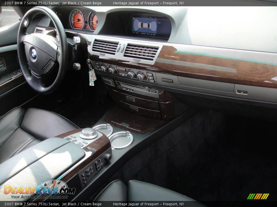 2007 BMW 7 Series 750Li Sedan Jet Black / Cream Beige Photo #25