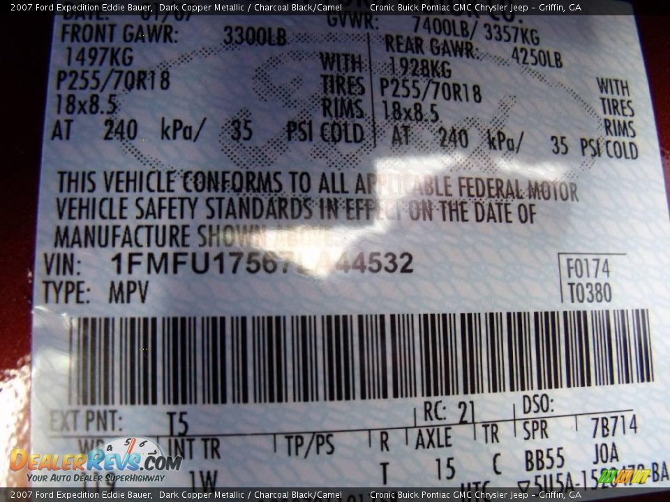 2007 Ford Expedition Eddie Bauer Dark Copper Metallic / Charcoal Black/Camel Photo #29