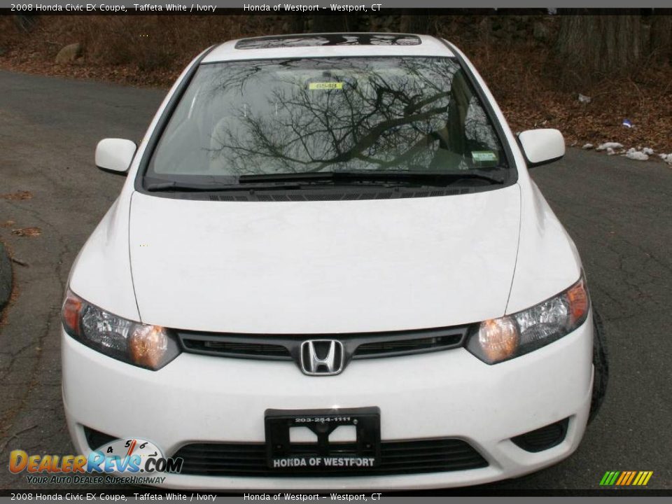 2008 Honda Civic EX Coupe Taffeta White / Ivory Photo #2