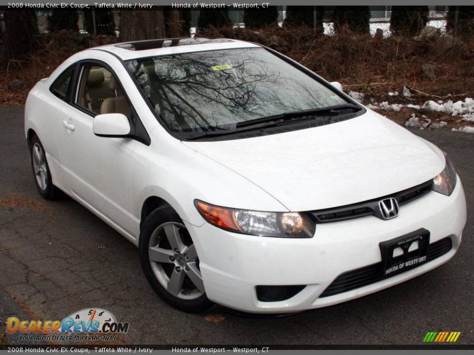 2008 Honda Civic EX Coupe Taffeta White / Ivory Photo #3
