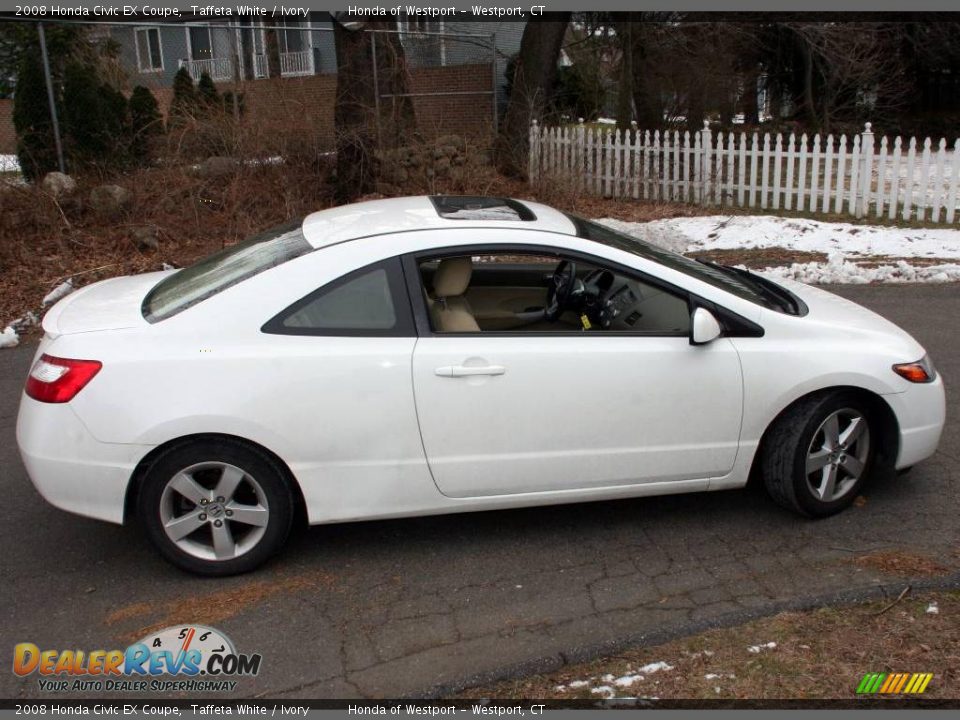 2008 Honda Civic EX Coupe Taffeta White / Ivory Photo #4