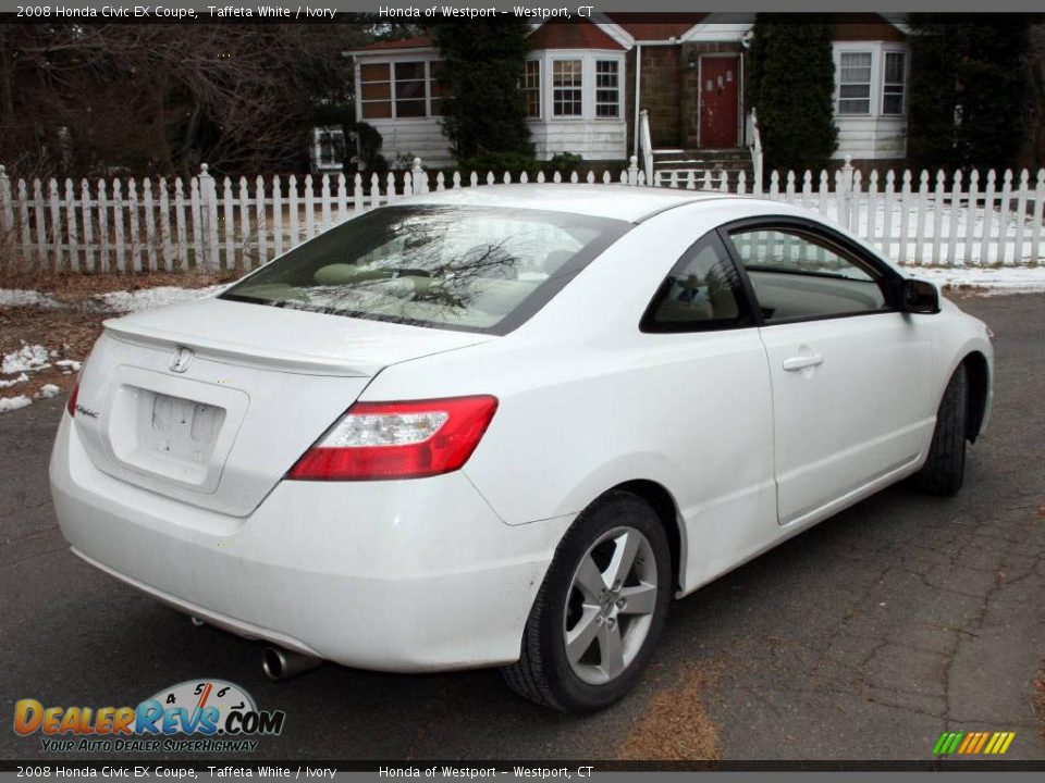2008 Honda Civic EX Coupe Taffeta White / Ivory Photo #5