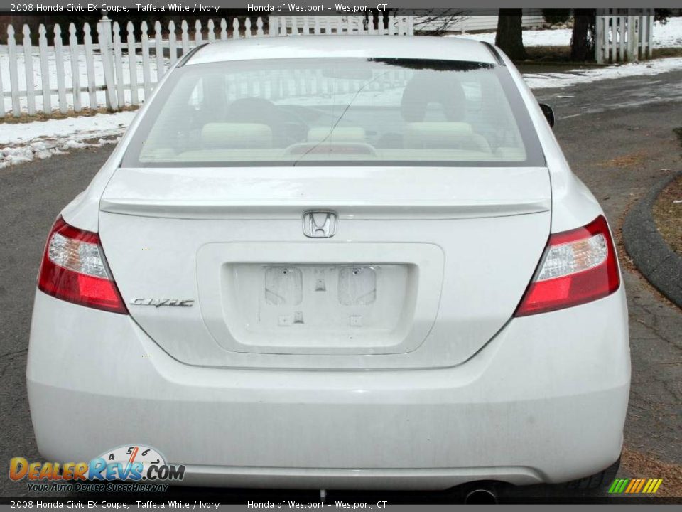 2008 Honda Civic EX Coupe Taffeta White / Ivory Photo #6
