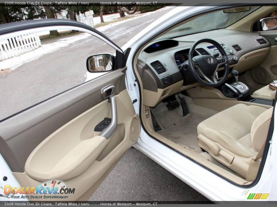 2008 Honda Civic EX Coupe Taffeta White / Ivory Photo #10