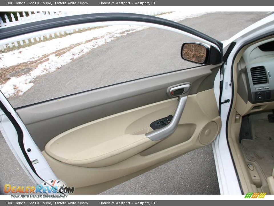 2008 Honda Civic EX Coupe Taffeta White / Ivory Photo #12