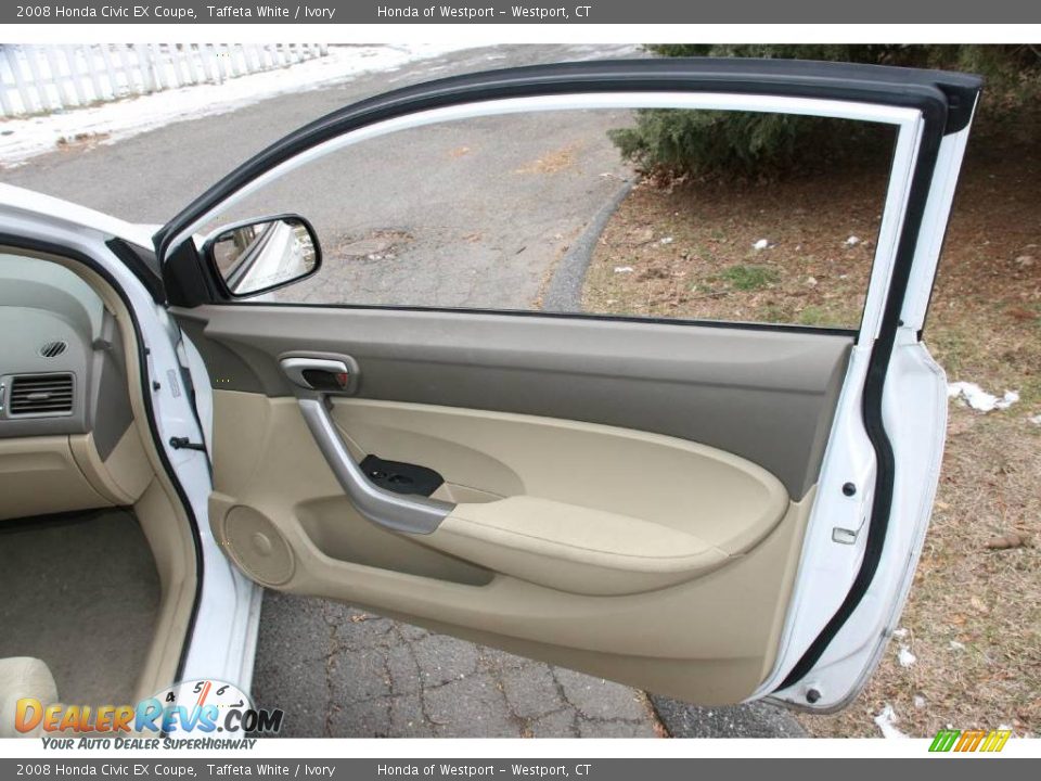 2008 Honda Civic EX Coupe Taffeta White / Ivory Photo #13