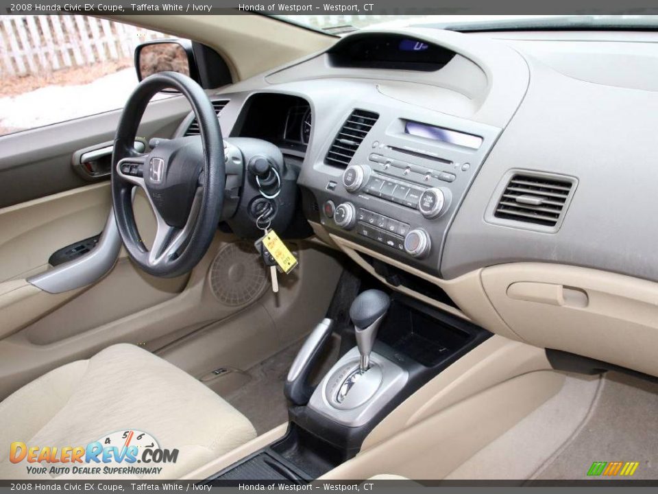 2008 Honda Civic EX Coupe Taffeta White / Ivory Photo #14