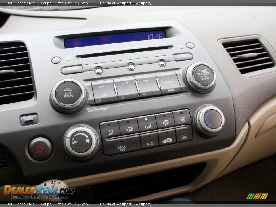 2008 Honda Civic EX Coupe Taffeta White / Ivory Photo #19