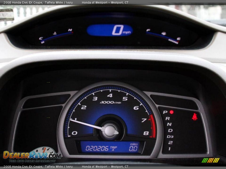 2008 Honda Civic EX Coupe Taffeta White / Ivory Photo #21
