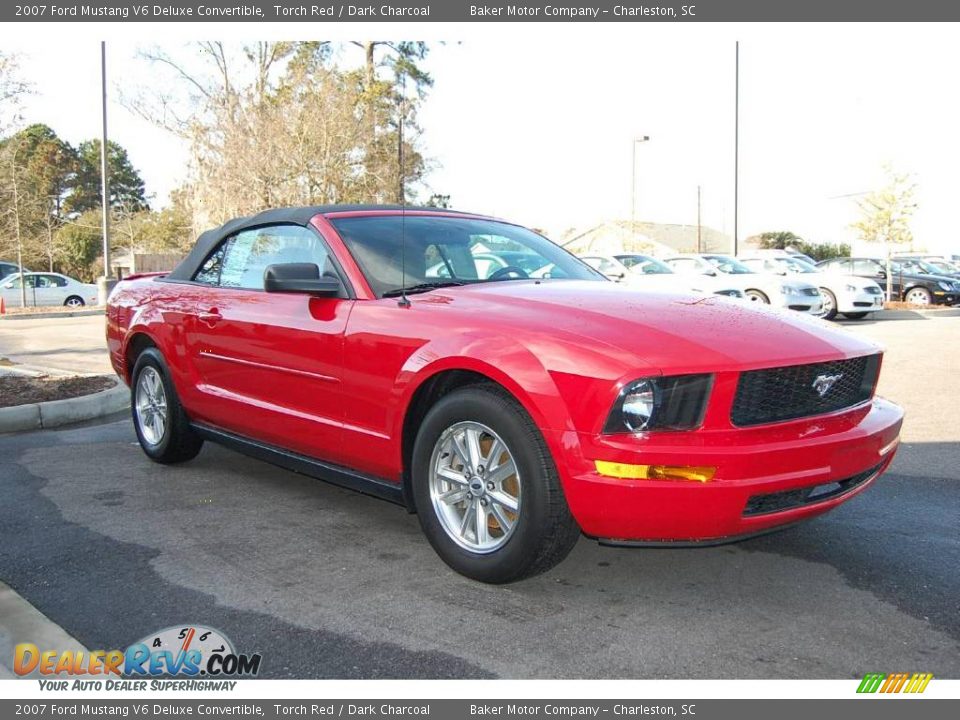 2007 Ford Mustang V6 Deluxe Convertible Torch Red / Dark Charcoal Photo #1