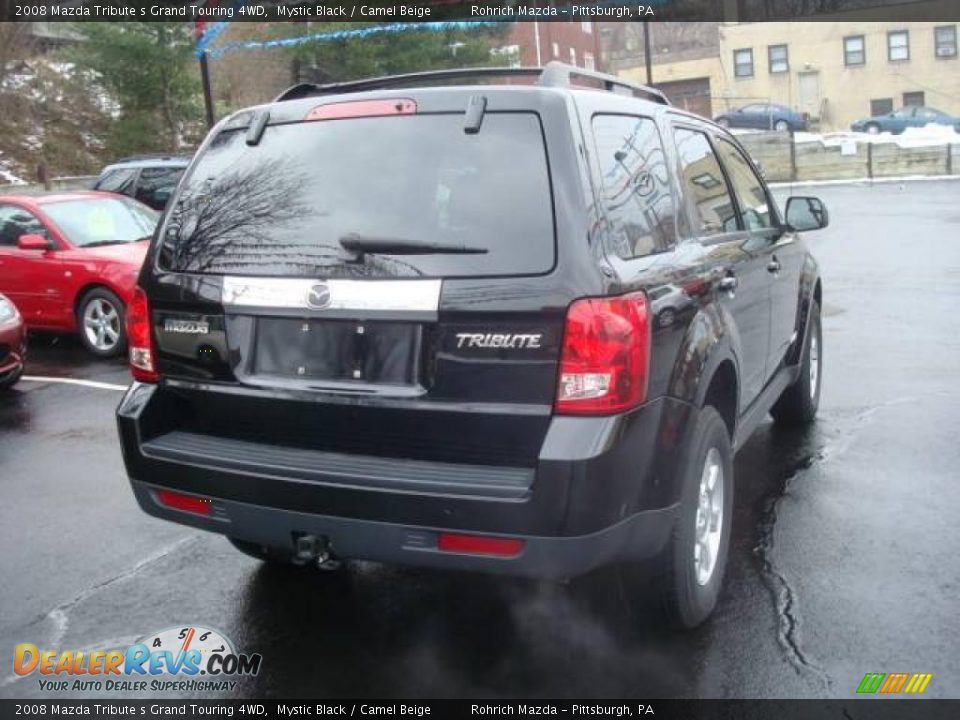 2008 Mazda Tribute s Grand Touring 4WD Mystic Black / Camel Beige Photo #5