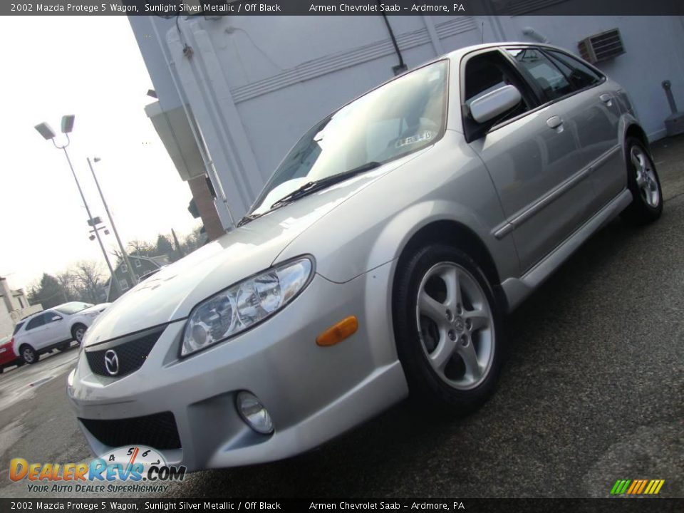 2002 Mazda Protege 5 Wagon Sunlight Silver Metallic / Off Black Photo #2