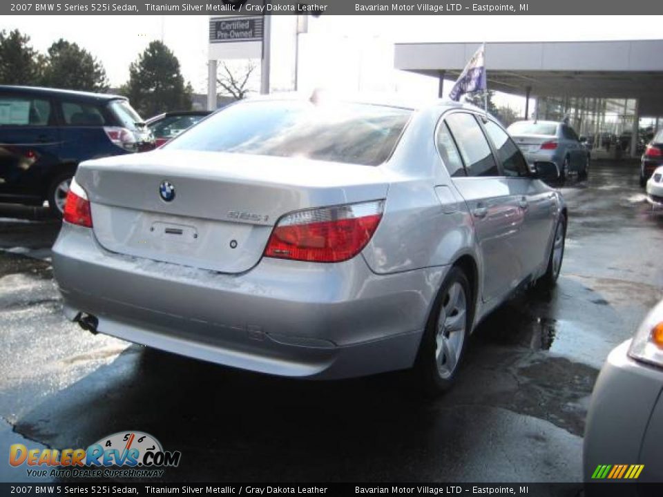 2007 BMW 5 Series 525i Sedan Titanium Silver Metallic / Gray Dakota Leather Photo #5