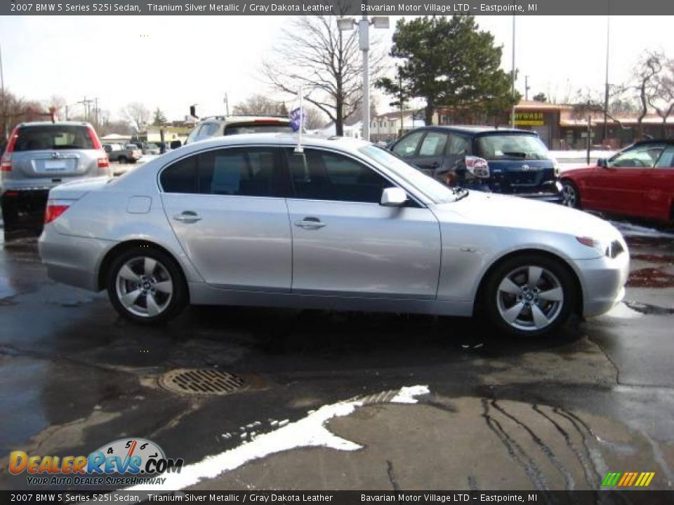 2007 BMW 5 Series 525i Sedan Titanium Silver Metallic / Gray Dakota Leather Photo #6