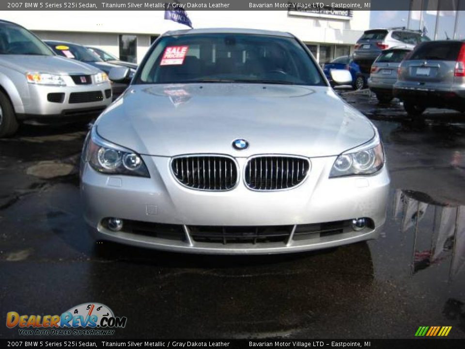 2007 BMW 5 Series 525i Sedan Titanium Silver Metallic / Gray Dakota Leather Photo #8