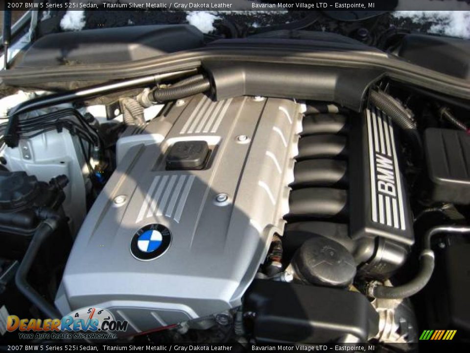 2007 BMW 5 Series 525i Sedan Titanium Silver Metallic / Gray Dakota Leather Photo #9