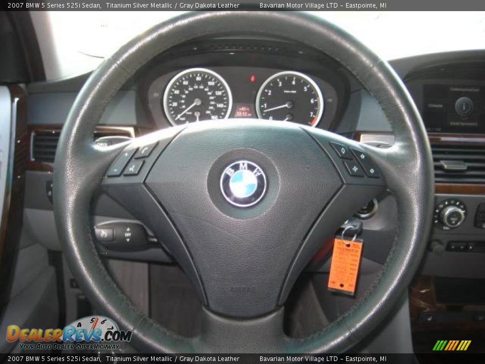 2007 BMW 5 Series 525i Sedan Titanium Silver Metallic / Gray Dakota Leather Photo #19