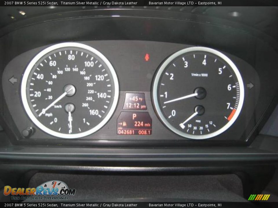 2007 BMW 5 Series 525i Sedan Titanium Silver Metallic / Gray Dakota Leather Photo #20