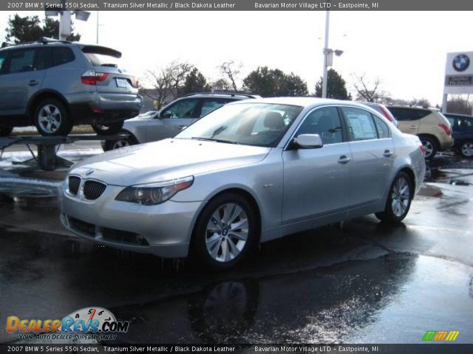 2007 BMW 5 Series 550i Sedan Titanium Silver Metallic / Black Dakota Leather Photo #1