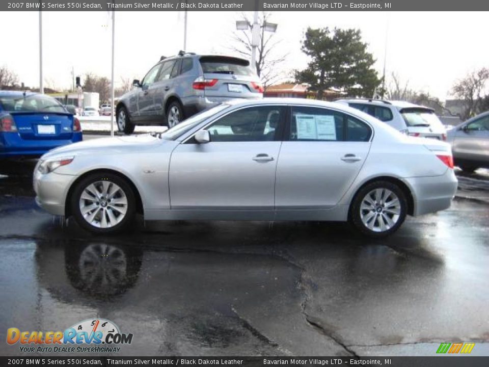 2007 BMW 5 Series 550i Sedan Titanium Silver Metallic / Black Dakota Leather Photo #2