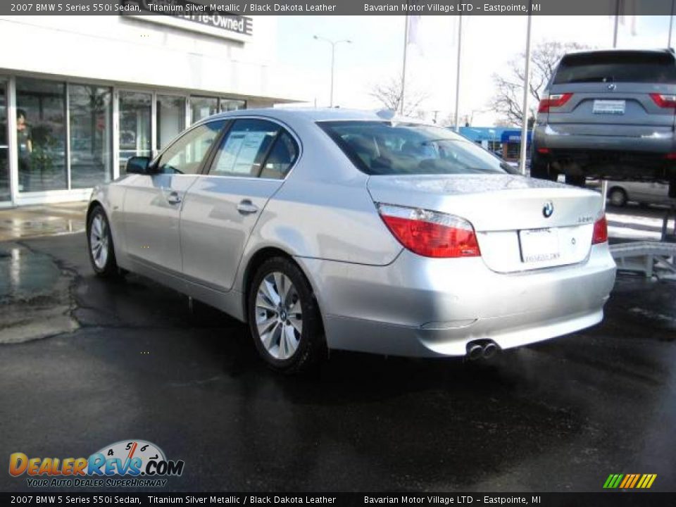 2007 BMW 5 Series 550i Sedan Titanium Silver Metallic / Black Dakota Leather Photo #3