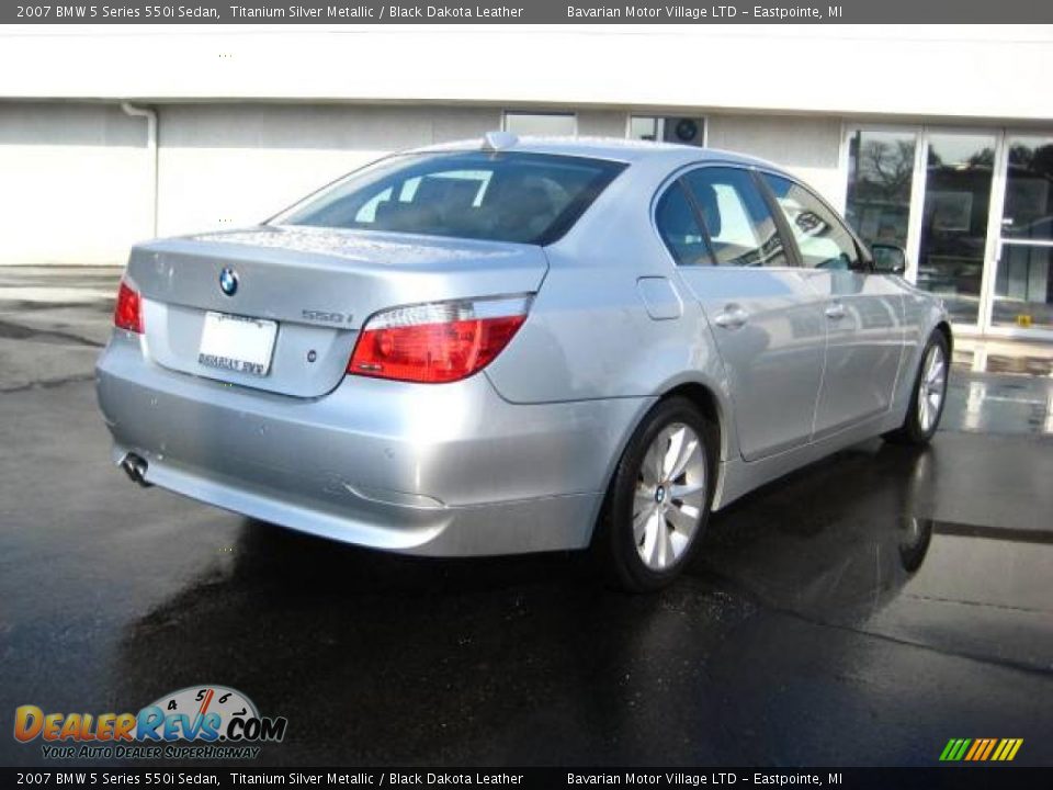 2007 BMW 5 Series 550i Sedan Titanium Silver Metallic / Black Dakota Leather Photo #5