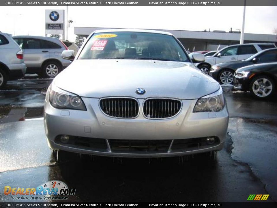 2007 BMW 5 Series 550i Sedan Titanium Silver Metallic / Black Dakota Leather Photo #8