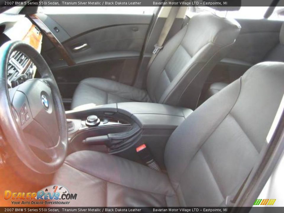 2007 BMW 5 Series 550i Sedan Titanium Silver Metallic / Black Dakota Leather Photo #13