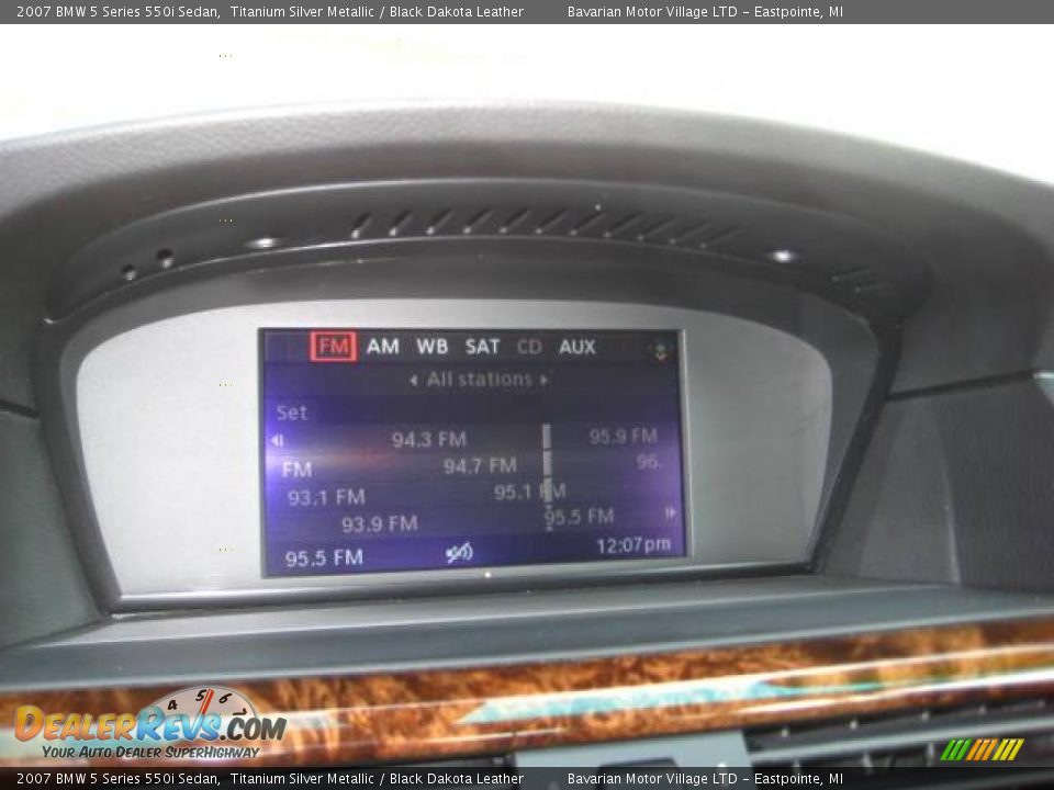 2007 BMW 5 Series 550i Sedan Titanium Silver Metallic / Black Dakota Leather Photo #20