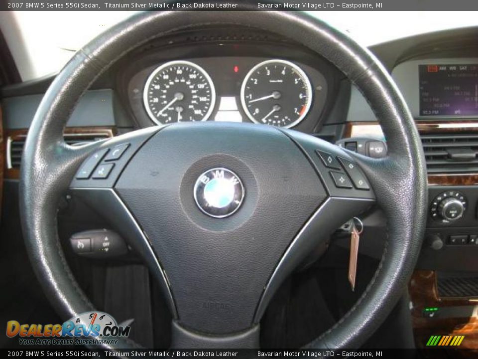 2007 BMW 5 Series 550i Sedan Titanium Silver Metallic / Black Dakota Leather Photo #21