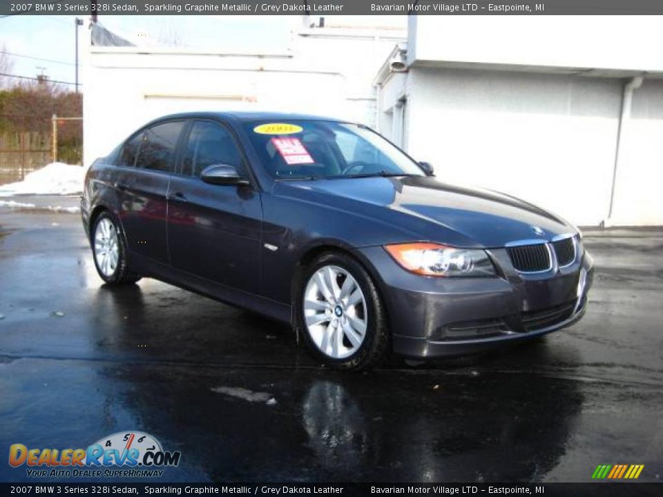 2007 BMW 3 Series 328i Sedan Sparkling Graphite Metallic / Grey Dakota Leather Photo #1