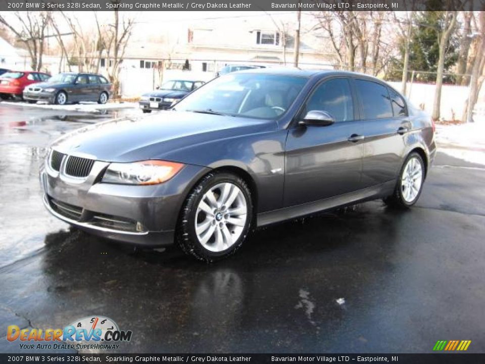2007 BMW 3 Series 328i Sedan Sparkling Graphite Metallic / Grey Dakota Leather Photo #3