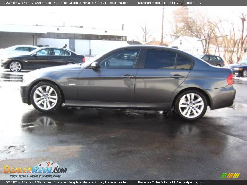 2007 BMW 3 Series 328i Sedan Sparkling Graphite Metallic / Grey Dakota Leather Photo #4