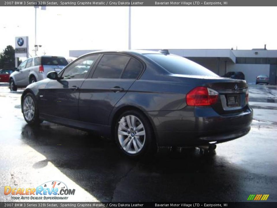 2007 BMW 3 Series 328i Sedan Sparkling Graphite Metallic / Grey Dakota Leather Photo #5