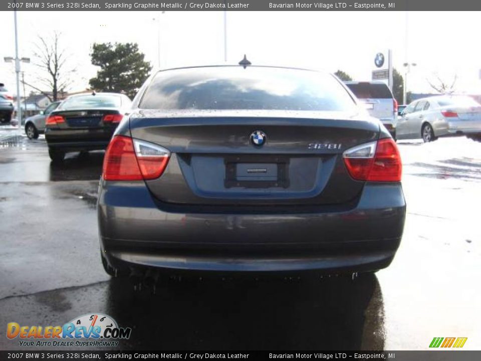 2007 BMW 3 Series 328i Sedan Sparkling Graphite Metallic / Grey Dakota Leather Photo #6